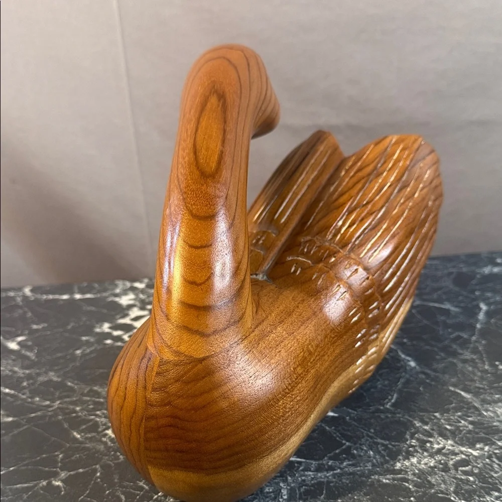 Handcrafted vintage Wooden goose decoy with brass beak